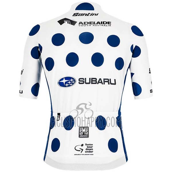 Subaru Lider Cycling Jersey Bib Short 2020 Men Short Sleeve White Blue